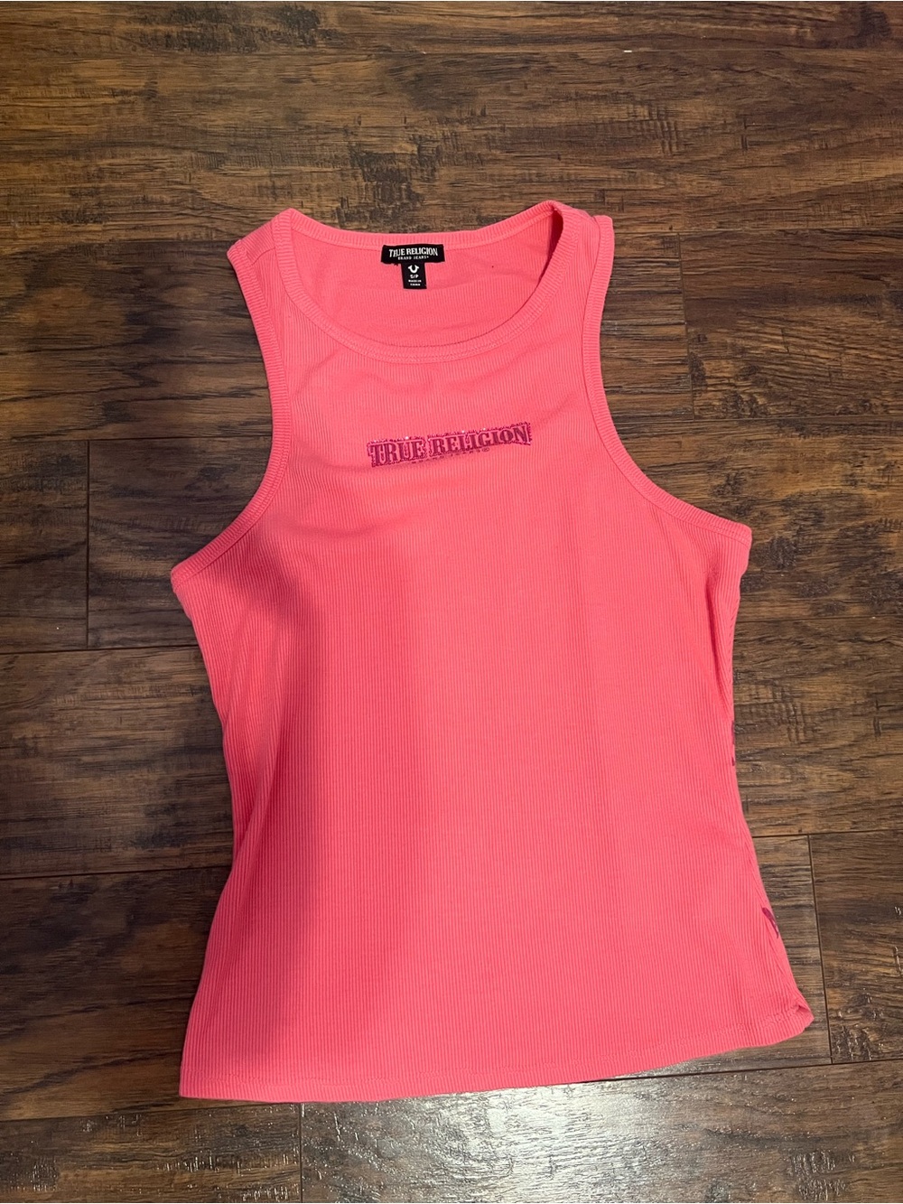 True Religion Coral Pink Ribbed Tank Top